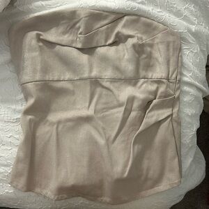 Beige Zara strapless top